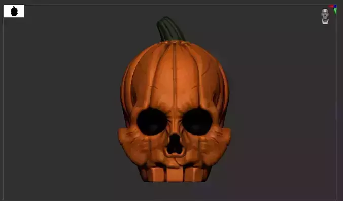 Halloween skull pumpkin 3D print model