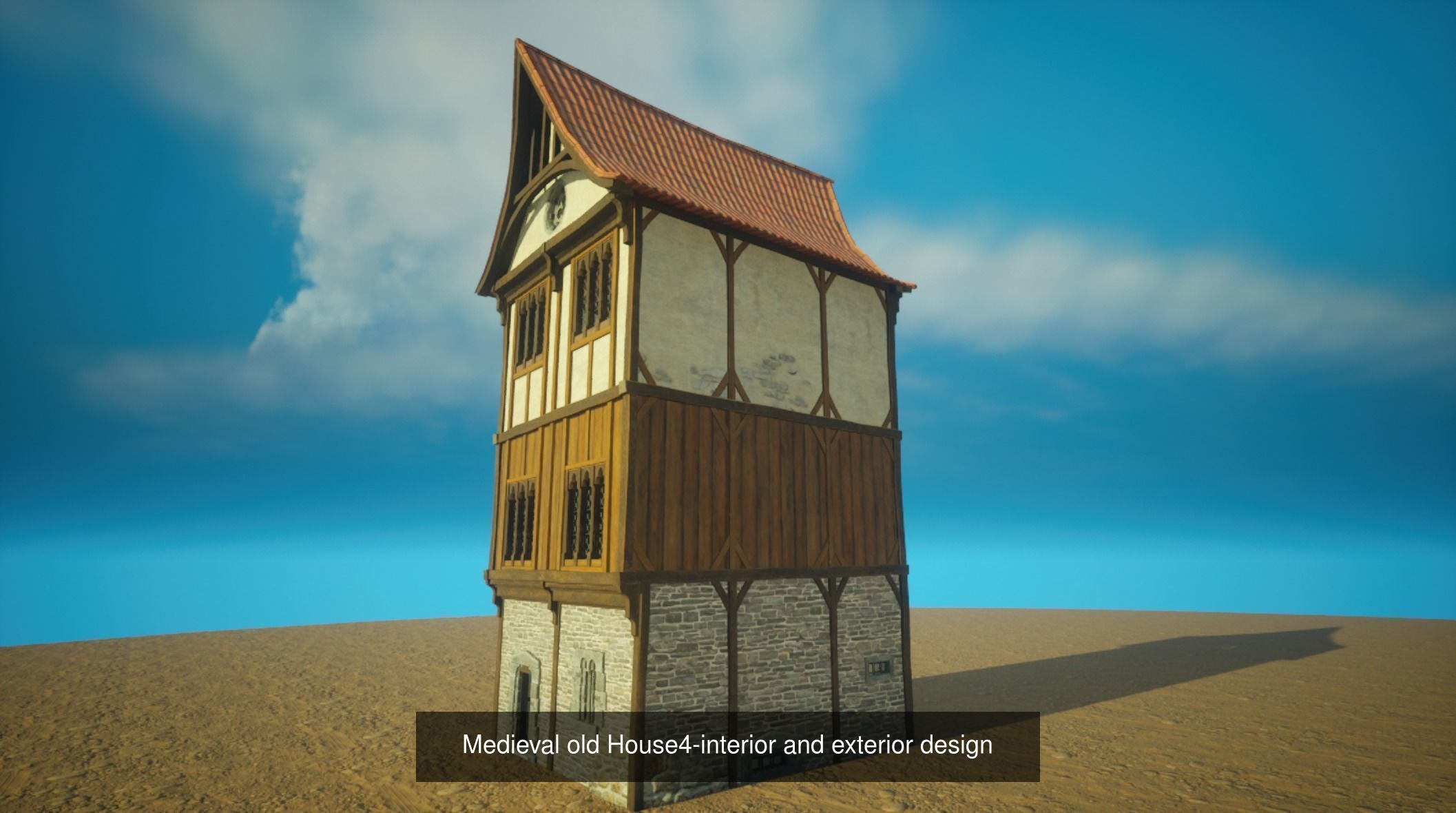Next gen Medieval old Houses  interior and exterior design pack 3D Model Collection_6