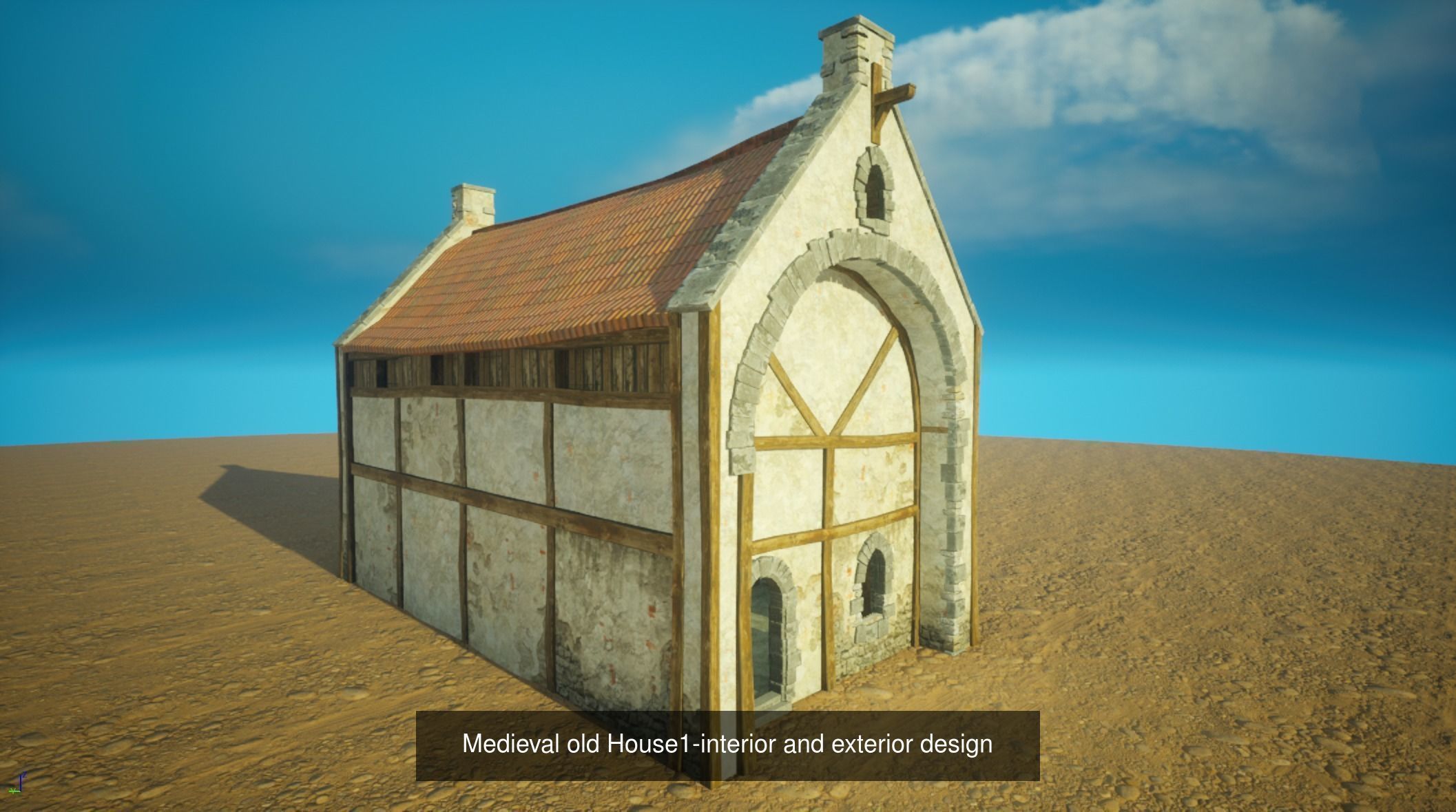 Next gen Medieval old Houses  interior and exterior design pack 3D Model Collection_3