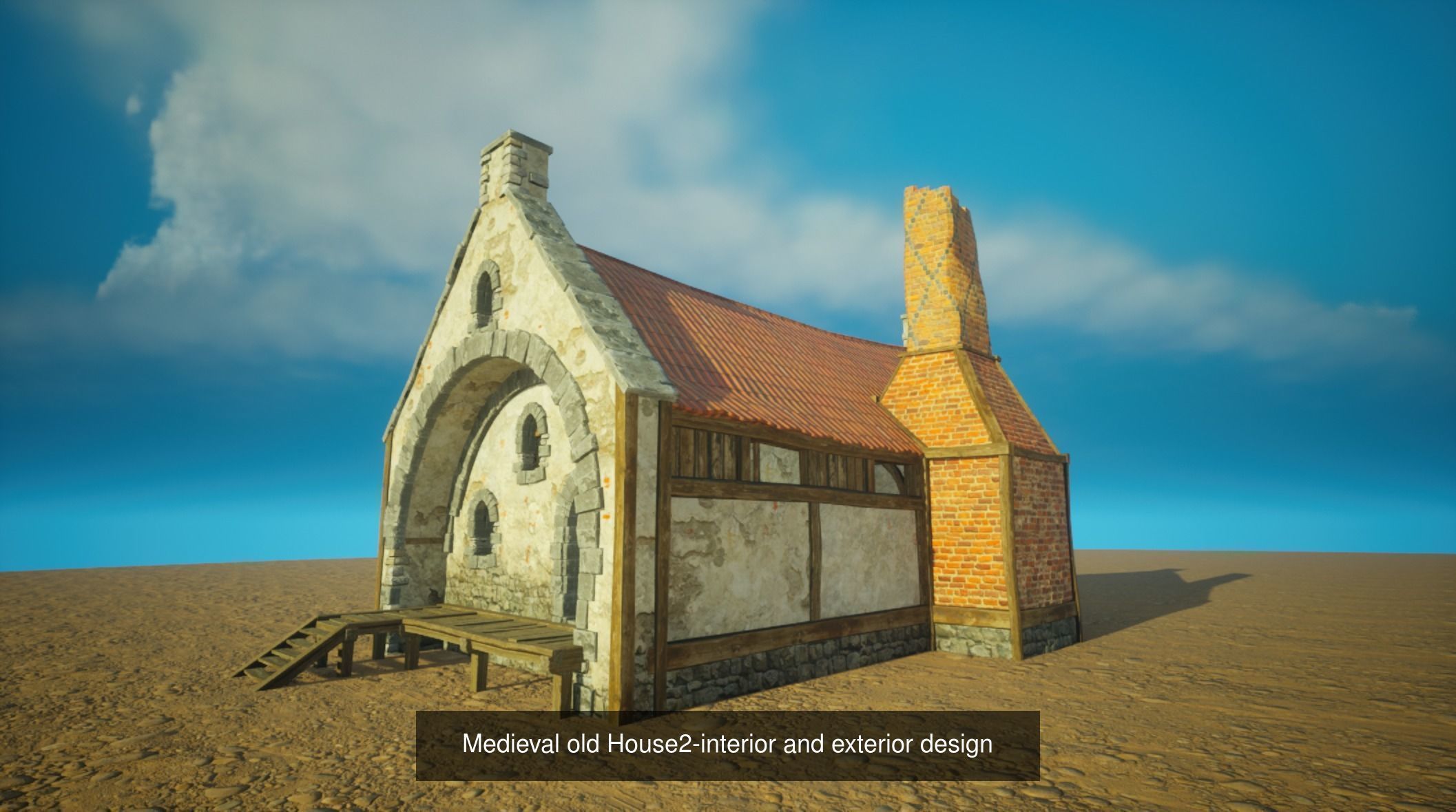 Next gen Medieval old Houses  interior and exterior design pack 3D Model Collection_4