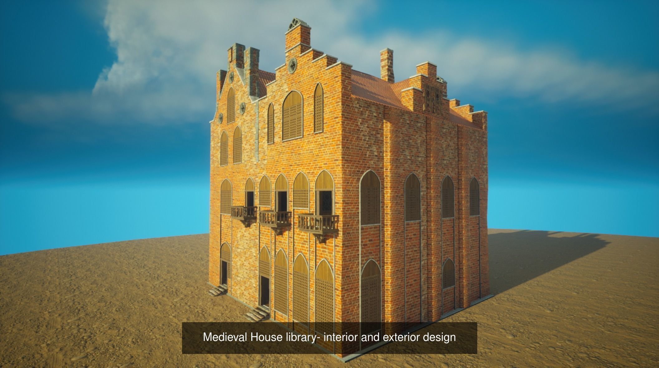 Next gen Medieval old Houses  interior and exterior design pack 3D Model Collection_2