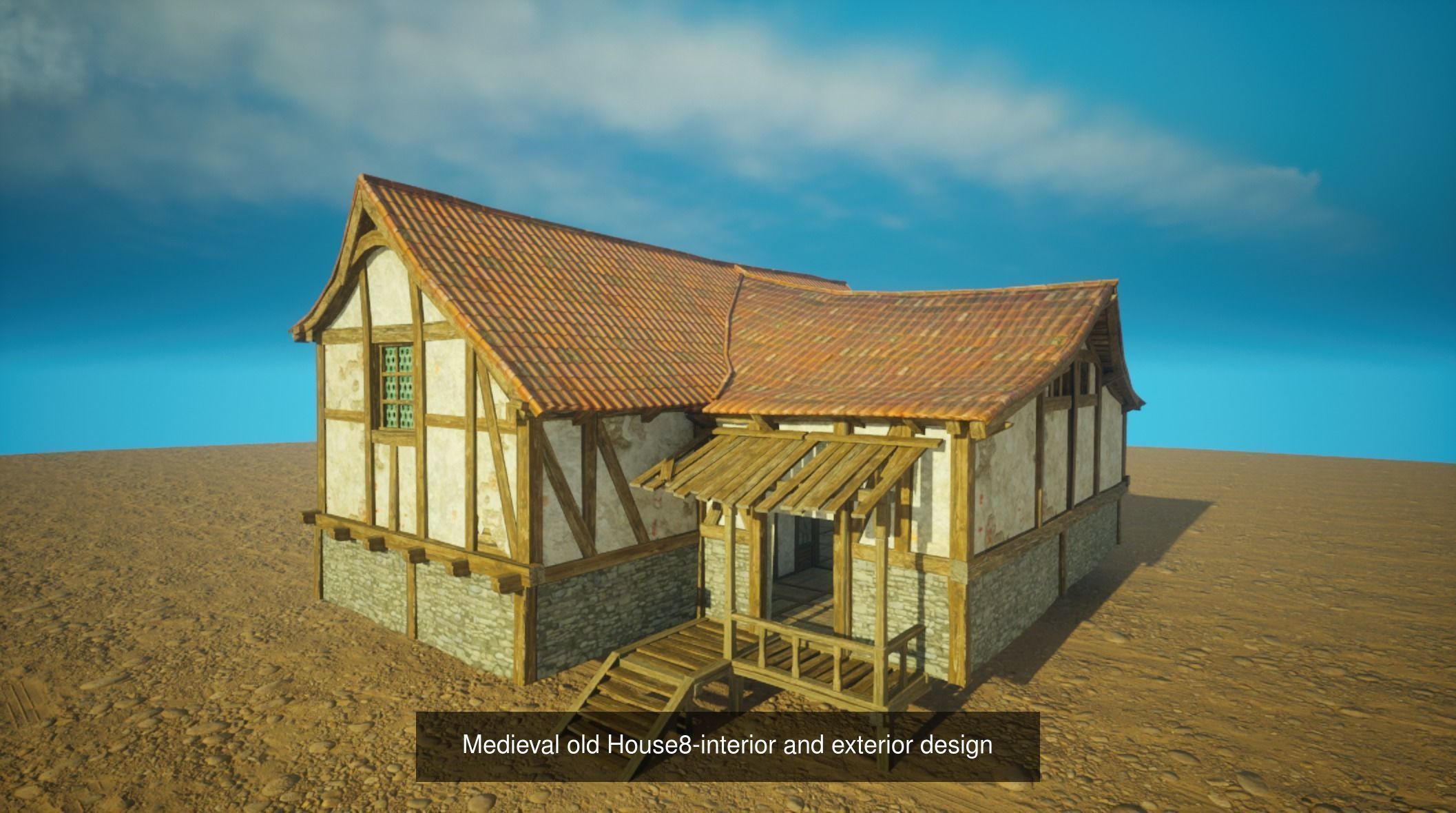 Next gen Medieval old Houses  interior and exterior design pack 3D Model Collection_10