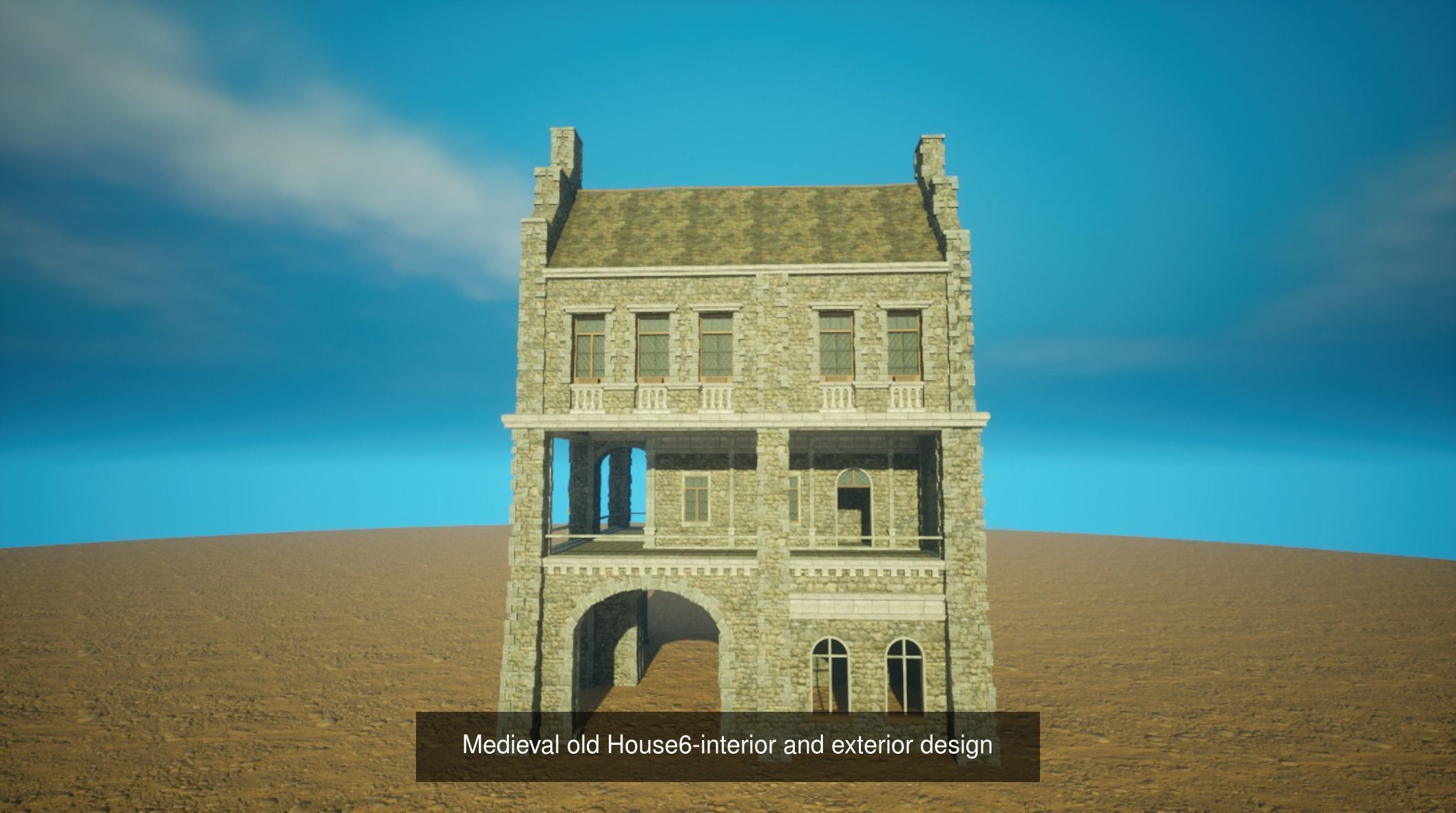 Next gen Medieval old Houses  interior and exterior design pack 3D Model Collection_8