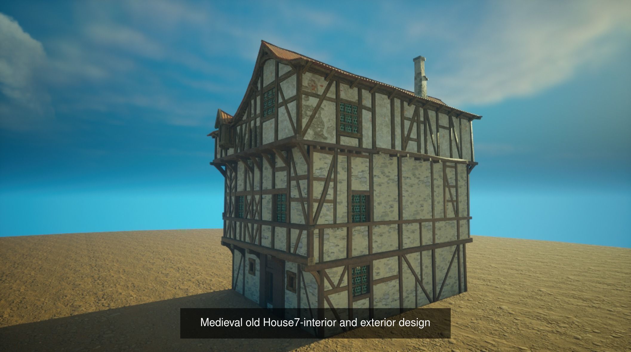 Next gen Medieval old Houses  interior and exterior design pack 3D Model Collection_9