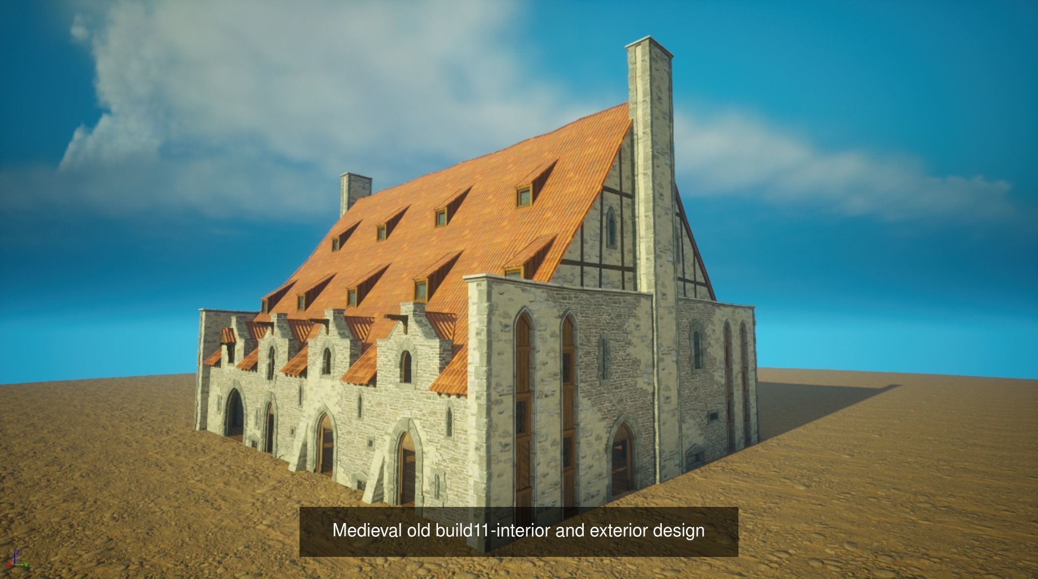 Next gen Medieval old Houses  interior and exterior design pack 3D Model Collection_13