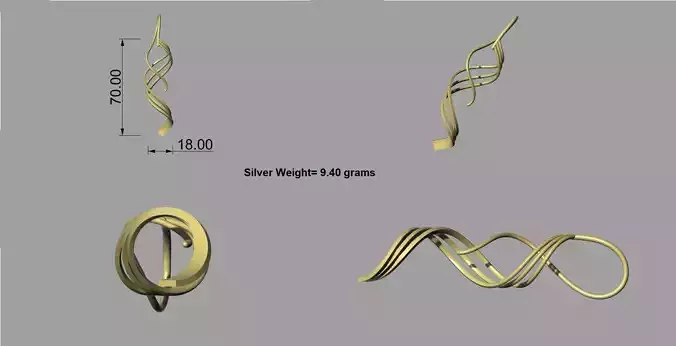 Earing hoop ear jewelry 3D print model