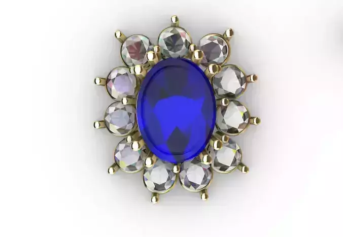 Arete o complemento para cadena de cuello en forma de flor