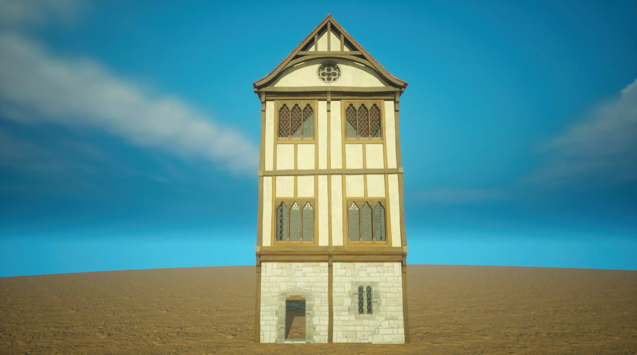 Medieval old House0-exterior design Free low-poly 3D model