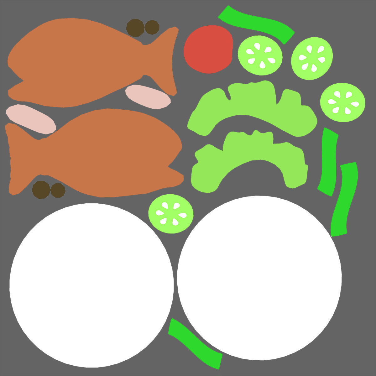 Cartoon Cooked Fish Low-poly 3D model_6