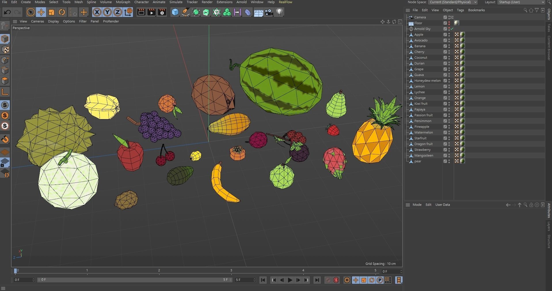 Cartoon fruit Low poly Low-poly 3D model_5