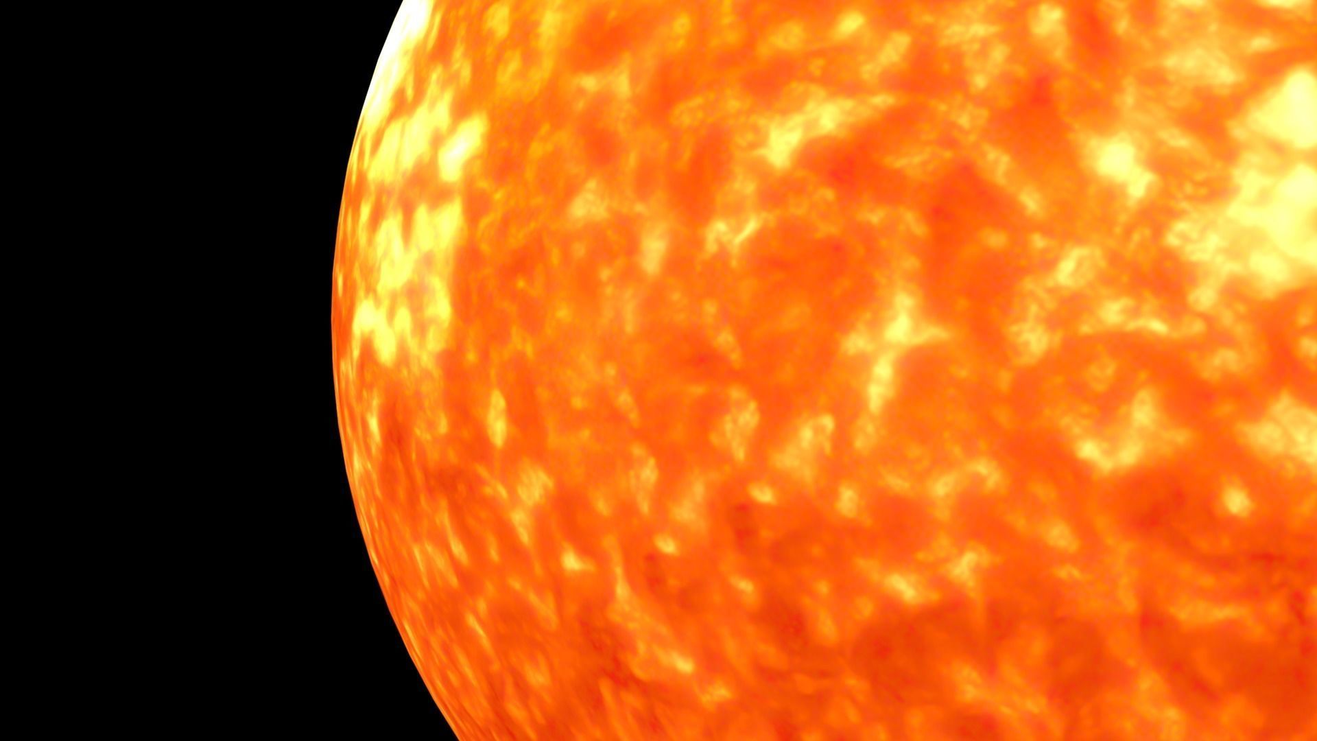 Realistic planet sun Low-poly 3D model_3