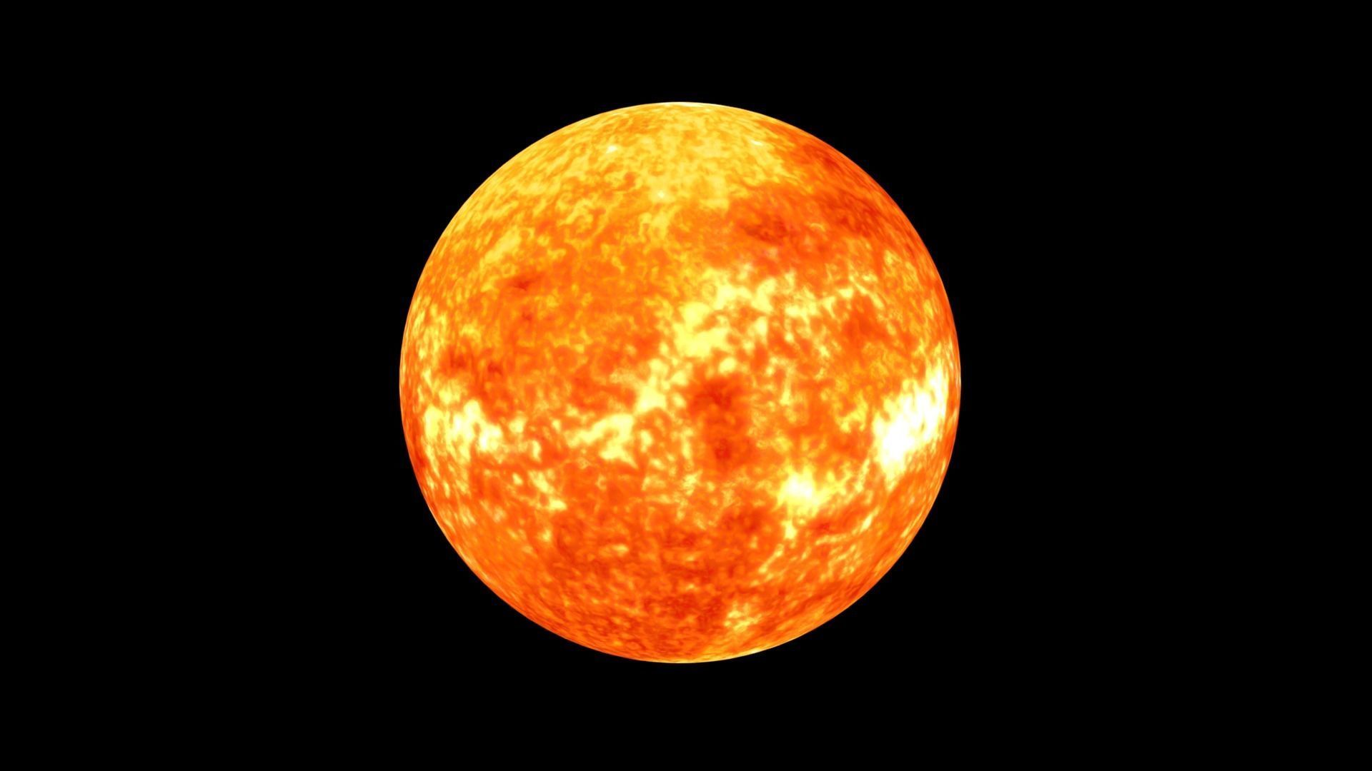 Realistic planet sun Low-poly 3D model_5