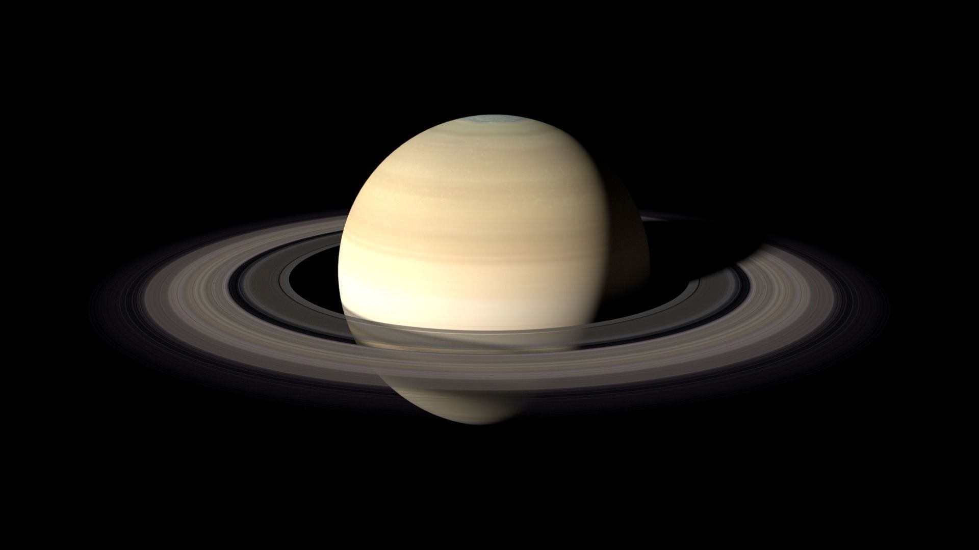 Realistic planet saturn Low-poly 3D model_1