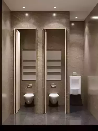 BATHROOM INTERIOR FULL 3D SCENE 3D model