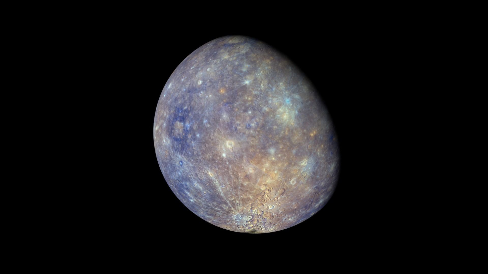 Realistic planet Mercury Low-poly 3D model_5