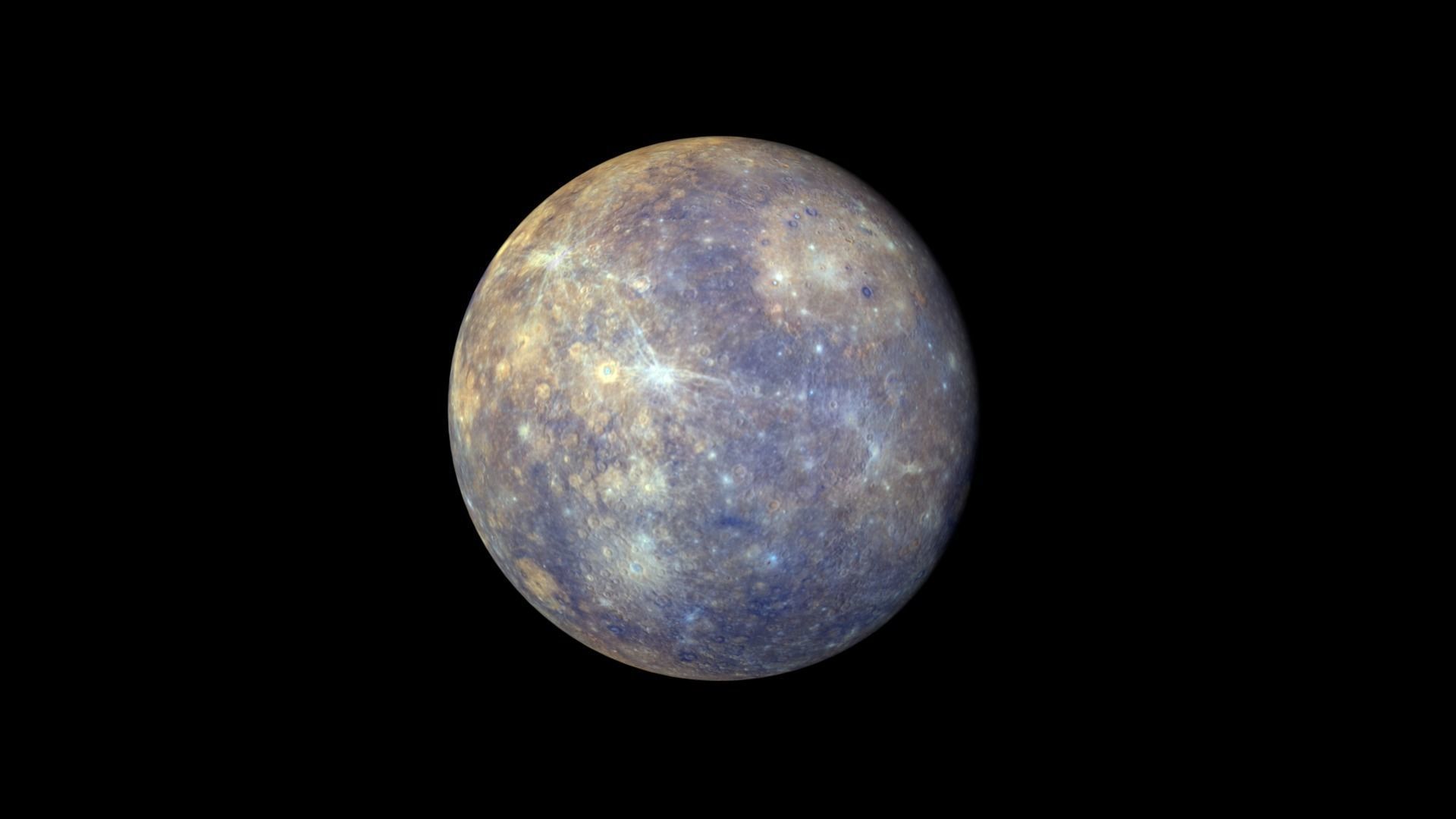 Realistic planet Mercury Low-poly 3D model_3