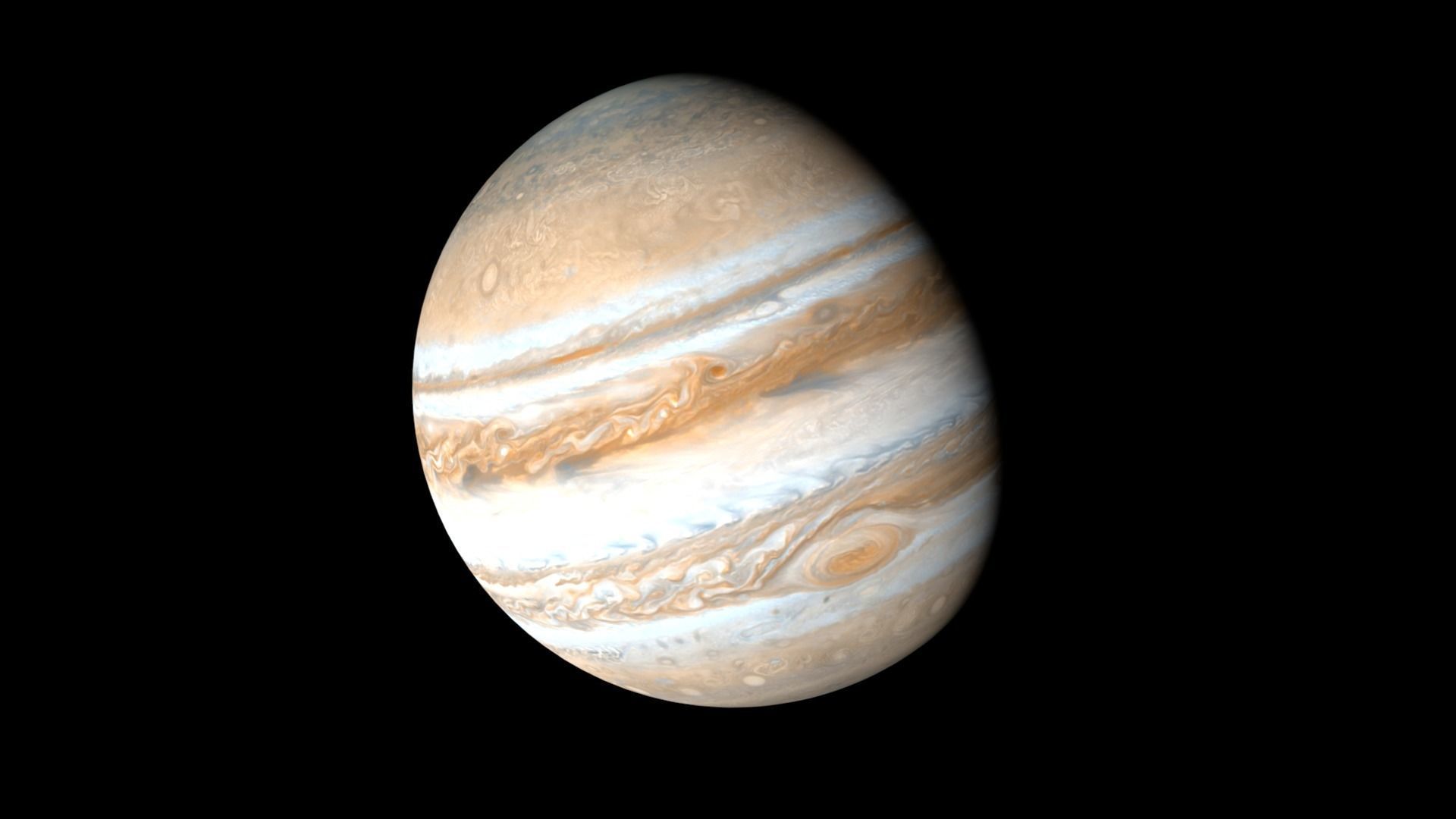 Realistic planet jupiter Low-poly 3D model_1