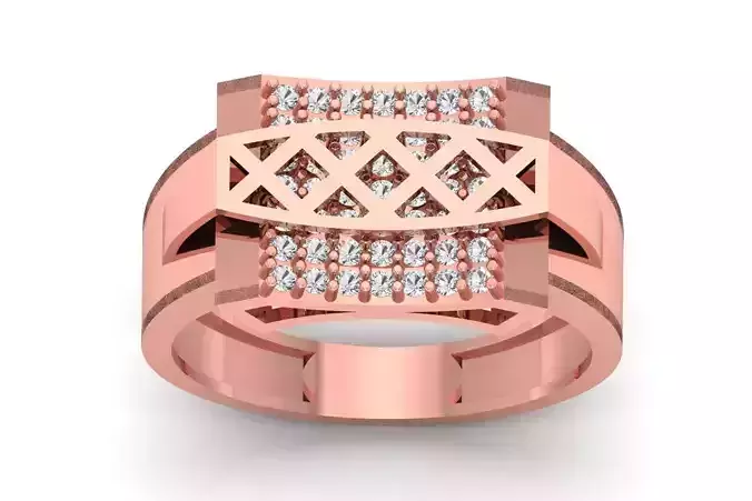 Solitaire Wedding Engagement Men Ring 3dm STL OBJ FBX details