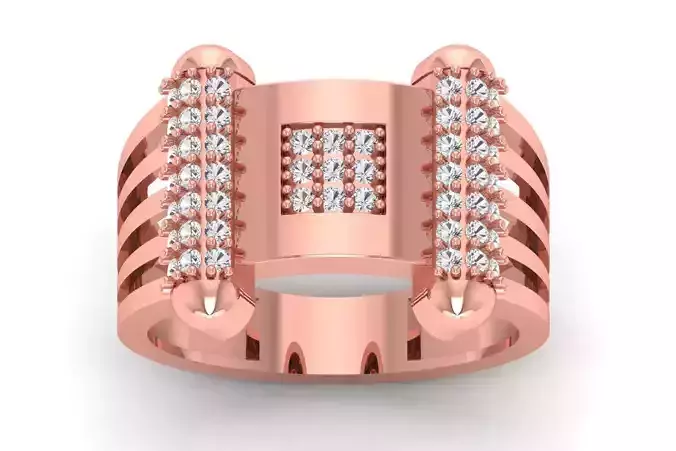 Solitaire Wedding Engagement Men Ring 3dm STL OBJ FBX details