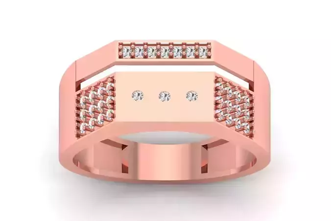 Solitaire Wedding Engagement Men Ring 3dm STL OBJ FBX details