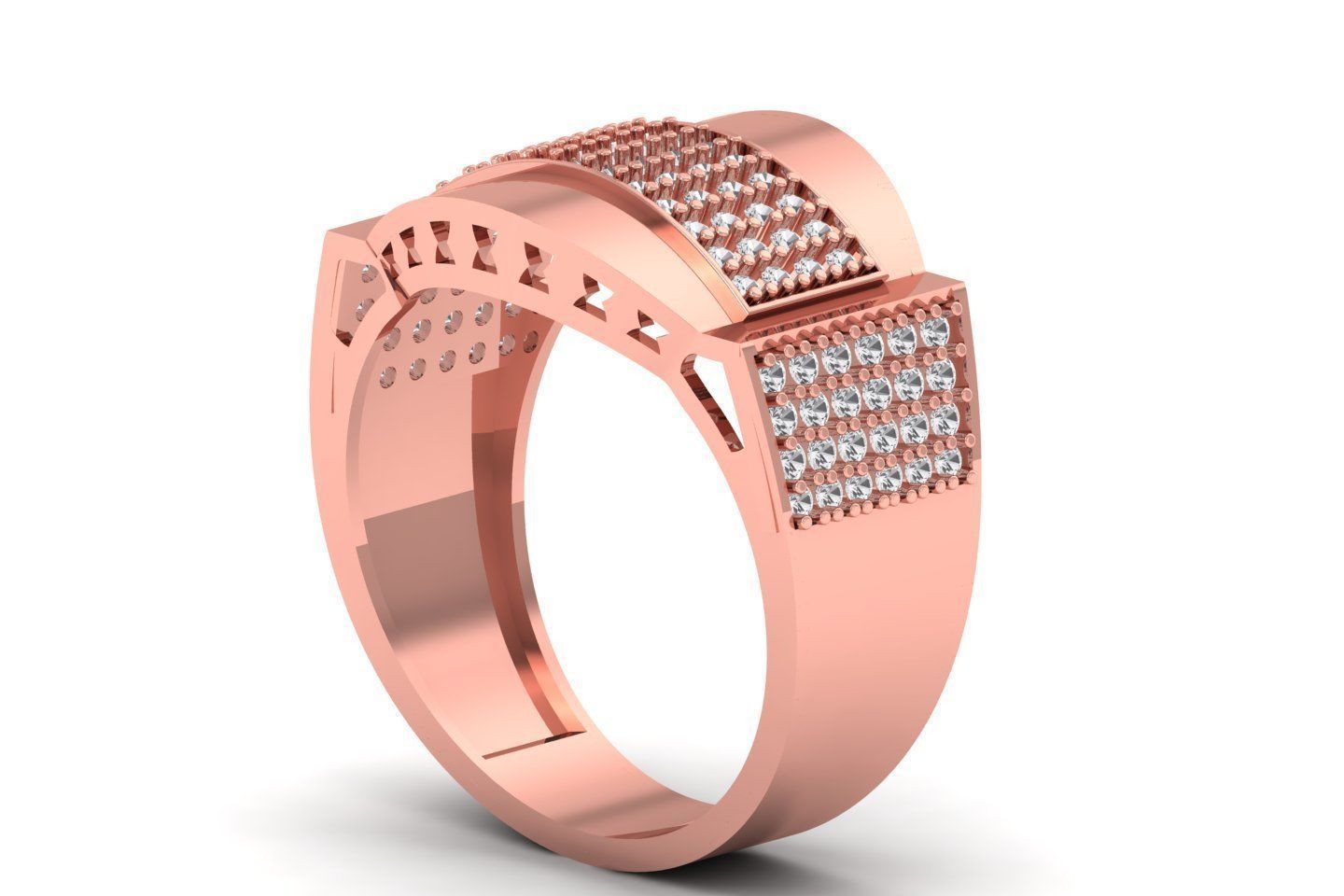 Solitaire Wedding Engagement Men Ring 3dm STL OBJ FBX details 3D print model_2