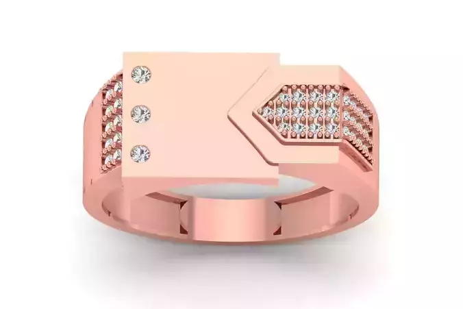 Solitaire Wedding Engagement Men Ring 3dm STL OBJ FBX details