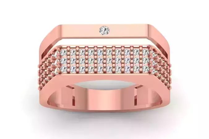 Solitaire Wedding Engagement Men Ring 3dm STL OBJ FBX details