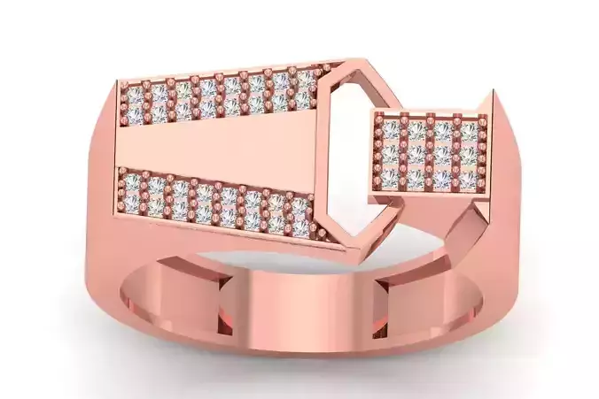 Solitaire Wedding Engagement Men Ring 3dm STL OBJ FBX details