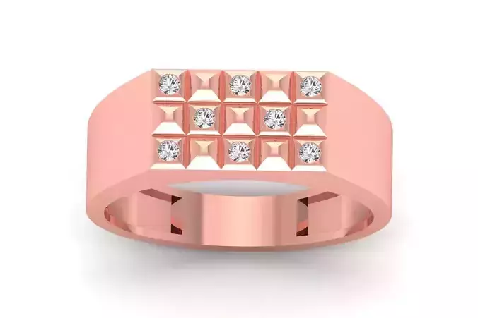 Solitaire Wedding Engagement Men Ring 3dm STL OBJ FBX details