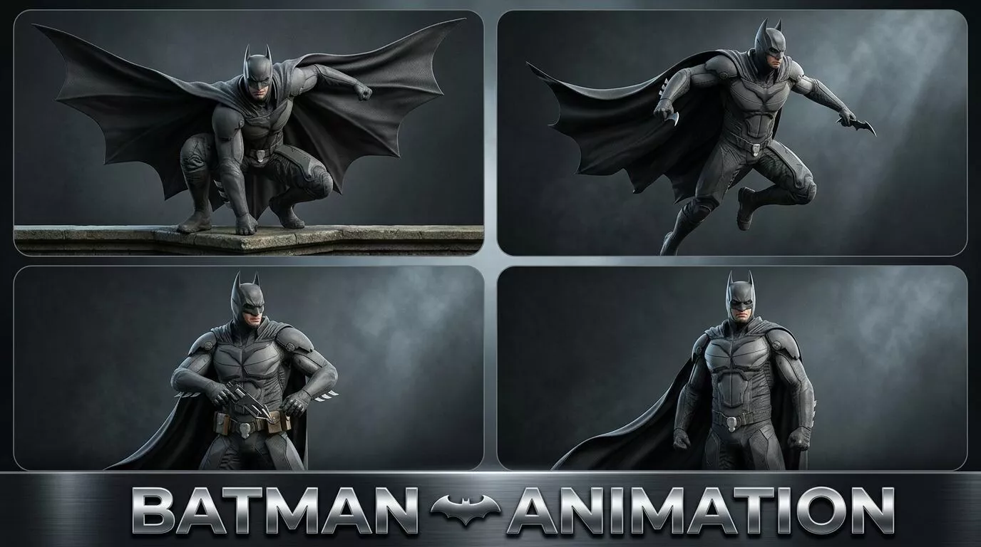 Batman Injustice with 16 animation Low-poly 3D model