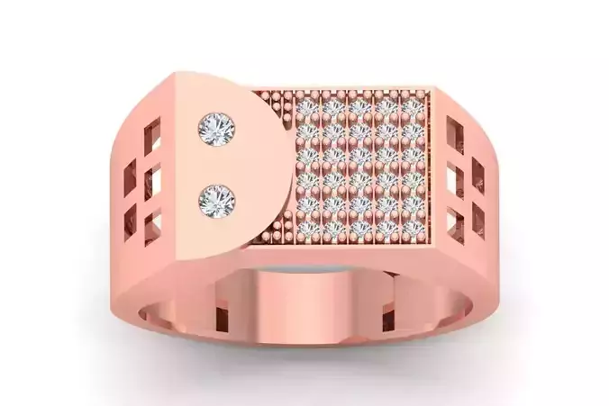 Solitaire Wedding Engagement Men Ring 3dm STL OBJ FBX details