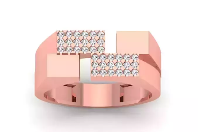 Solitaire Wedding Engagement Men Ring 3dm STL OBJ FBX details