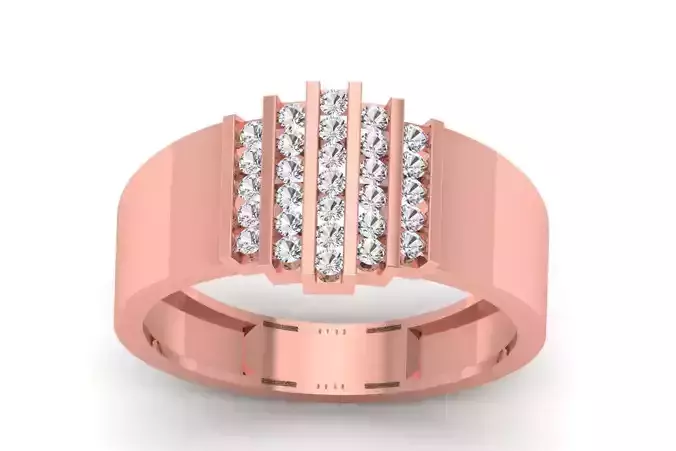 Solitaire Wedding Engagement Men Ring 3dm STL OBJ FBX details