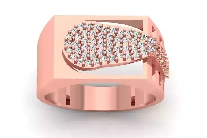 Solitaire Wedding Engagement Men Ring 3dm STL OBJ FBX details