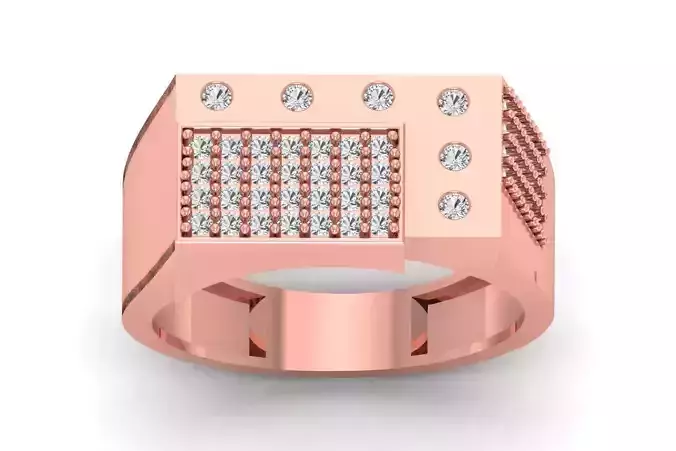 Solitaire Wedding Engagement Men Ring 3dm STL OBJ FBX details