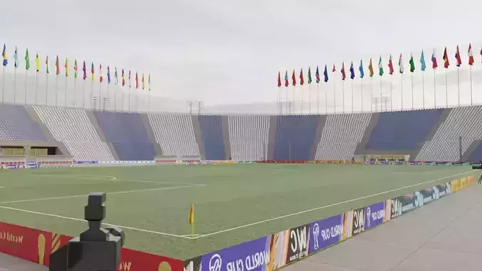 Cylindrical football stadium Low-poly 3D model