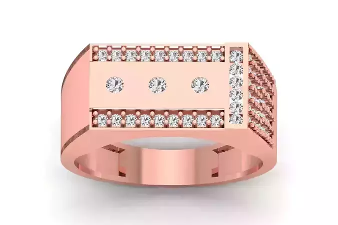 Solitaire Wedding Engagement Men Ring 3dm STL OBJ FBX details