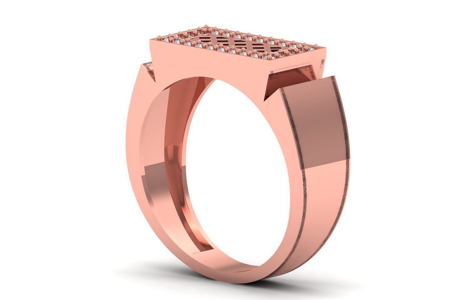 Solitaire Wedding Engagement Men Ring 3dm STL OBJ FBX details 3D print model_2