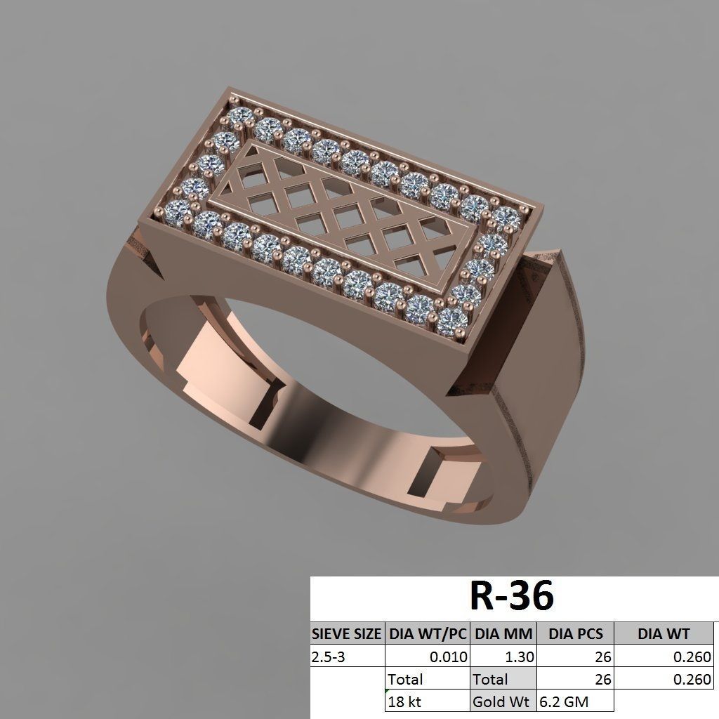 Solitaire Wedding Engagement Men Ring 3dm STL OBJ FBX details 3D print model_3