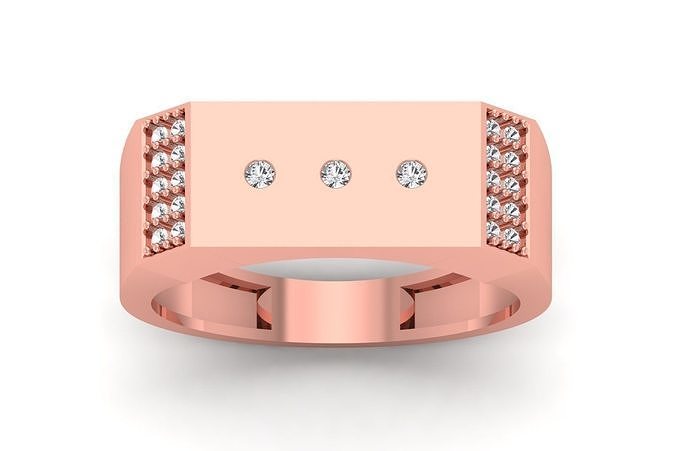 Solitaire Wedding Engagement Men Ring 3dm STL OBJ FBX details 3D model ...