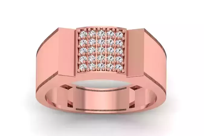 Solitaire Wedding Engagement Men Ring 3dm STL OBJ FBX details