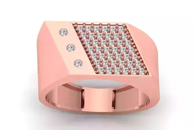 Solitaire Wedding Engagement Men Ring 3dm STL OBJ FBX details