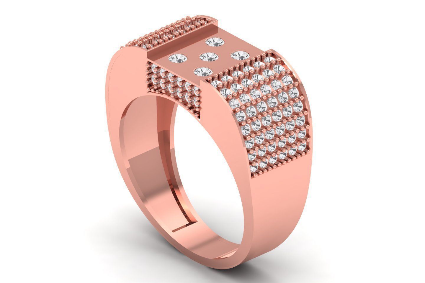 Solitaire Wedding Engagement Men Ring 3dm STL OBJ FBX details 3D print model_1