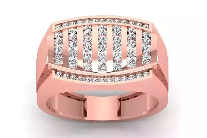 Solitaire Wedding Engagement Men Ring 3dm STL OBJ FBX details 3D print model
