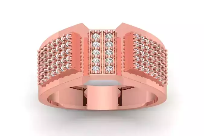 Solitaire Wedding Engagement Men Ring 3dm STL OBJ FBX details 3D print model