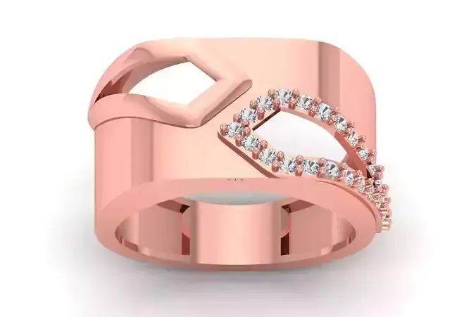 Solitaire Wedding Engagement Men Ring 3dm STL OBJ FBX details 3D print model
