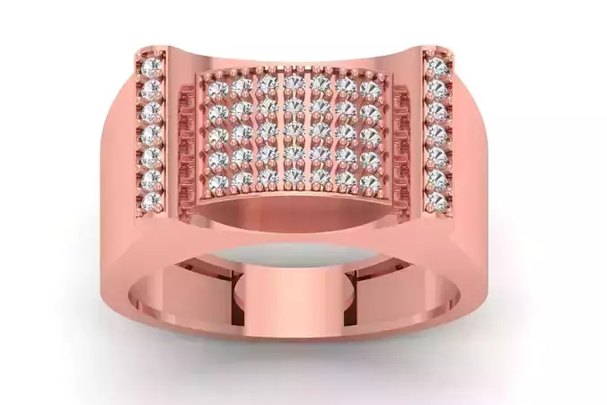 Solitaire Wedding Engagement Men Ring 3dm STL OBJ FBX details 3D print model