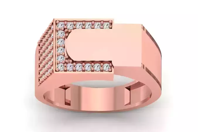 Solitaire Wedding Engagement Men Ring 3dm STL OBJ FBX details 3D print model