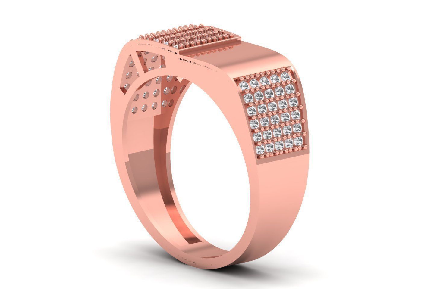 Solitaire Wedding Engagement Men Ring 3dm STL OBJ FBX details 3D print model_2