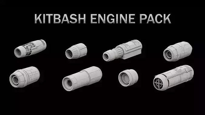 Sci-Fi KitBash Engine Pack II - Star Wars 3D model Sci-Fi KitBash Engine Pack II - Star Wars 3D model